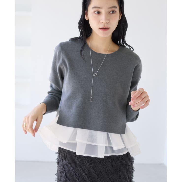 ペプラムオーガンジードッキングニットプルオーバー | VIS  | 詳細画像12 