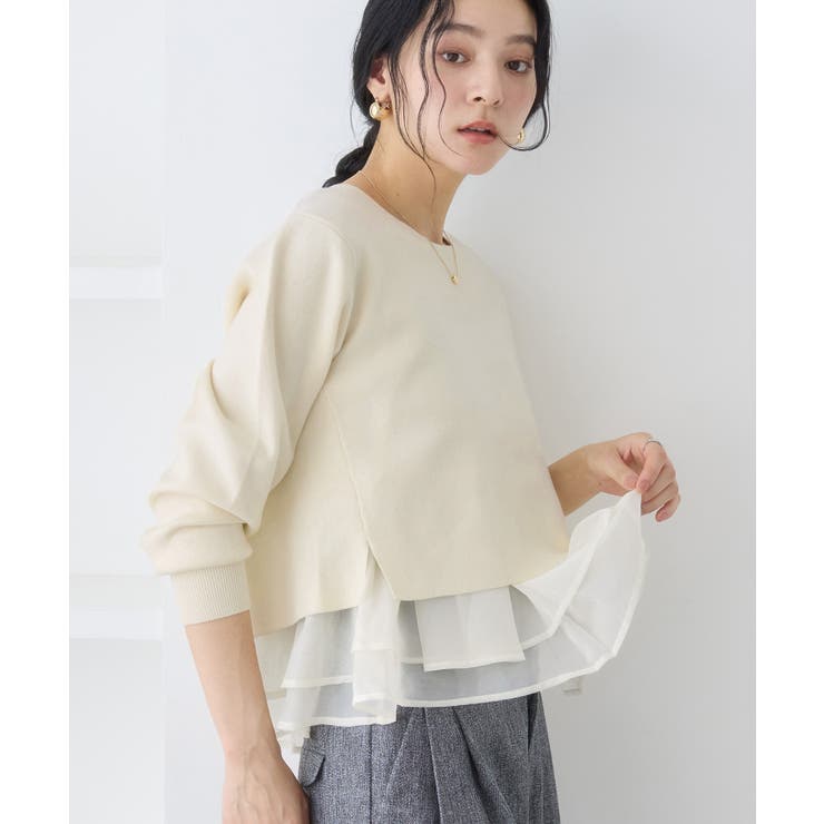 ペプラムオーガンジードッキングニットプルオーバー | VIS  | 詳細画像6 