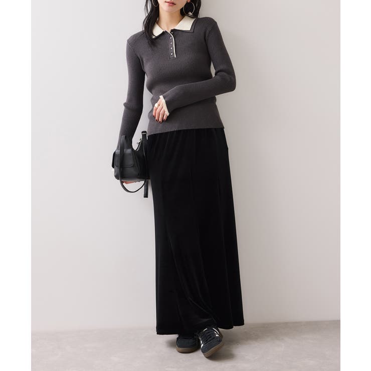 ダブルカラーポロニットトップス | VIS  | 詳細画像10 