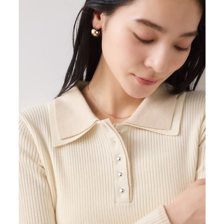 ダブルカラーポロニットトップス | VIS  | 詳細画像20 