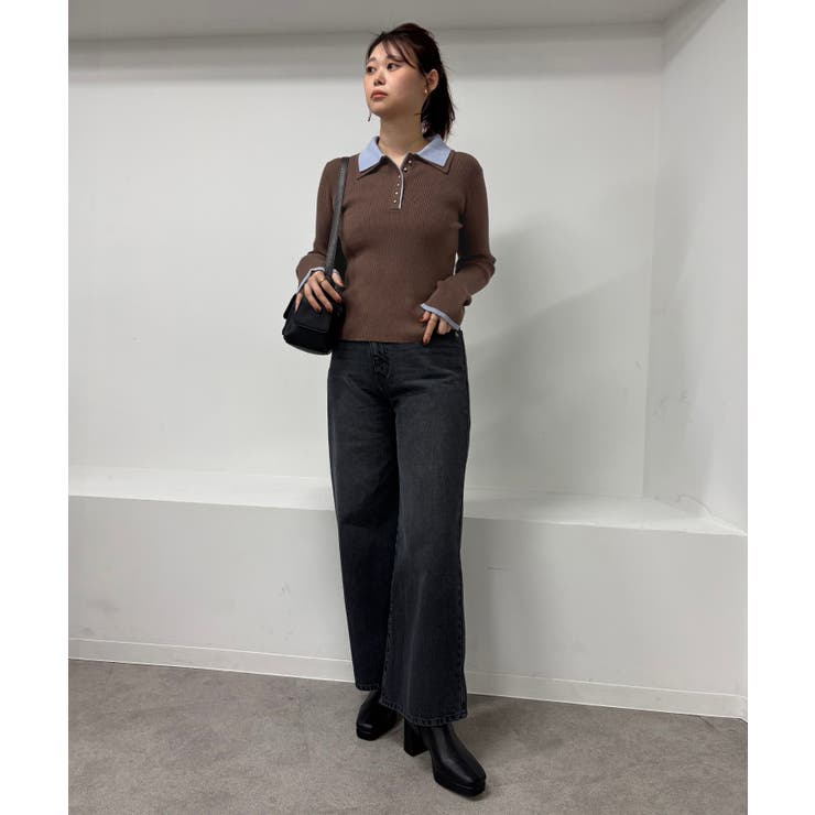 ダブルカラーポロニットトップス | VIS  | 詳細画像27 