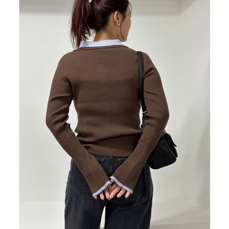 ダブルカラーポロニットトップス | VIS  | 詳細画像30 