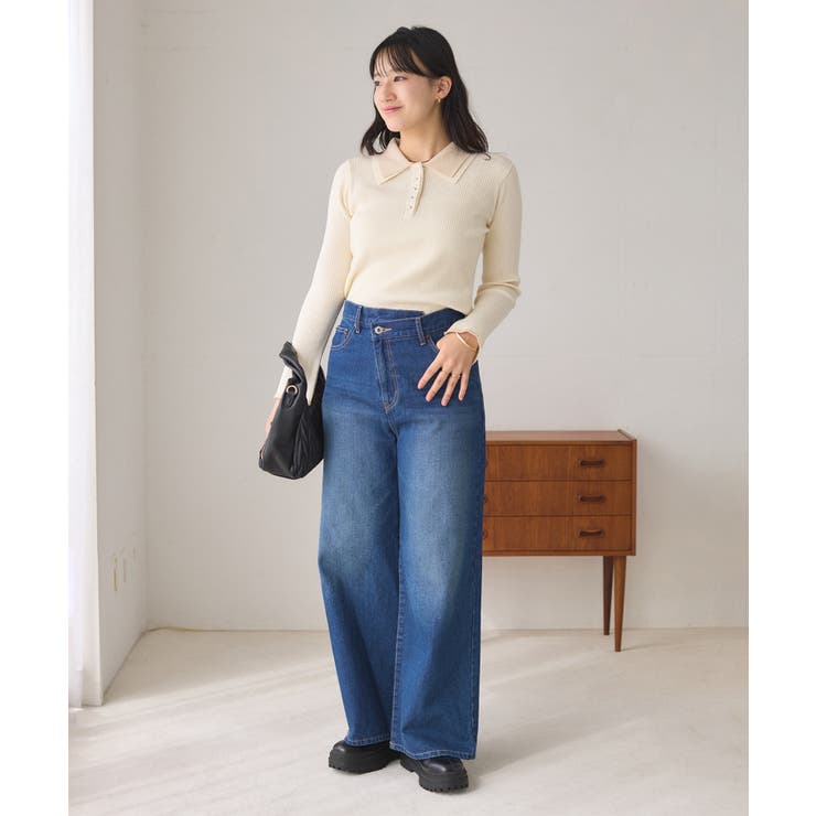 ダブルカラーポロニットトップス | VIS  | 詳細画像32 