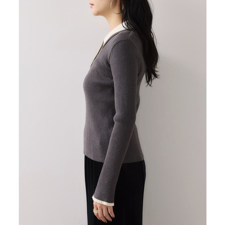 ダブルカラーポロニットトップス | VIS  | 詳細画像37 