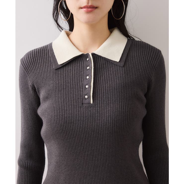 ダブルカラーポロニットトップス | VIS  | 詳細画像39 