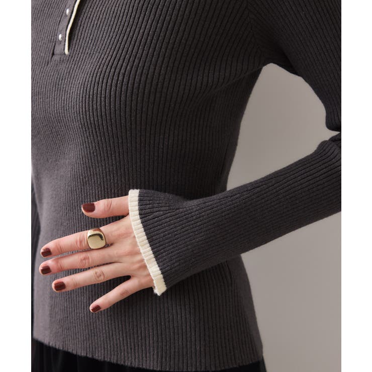 ダブルカラーポロニットトップス | VIS  | 詳細画像42 