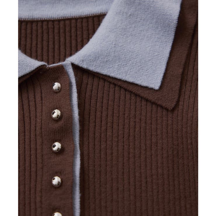 ダブルカラーポロニットトップス | VIS  | 詳細画像44 