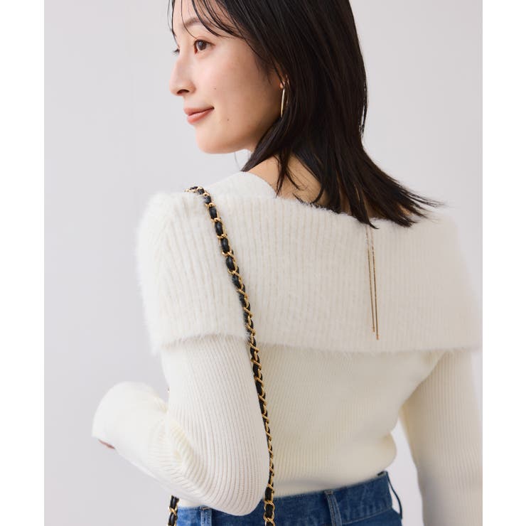 フェザーヤーンオフショルもちもちリブニット/イージーケア | VIS  | 詳細画像11 