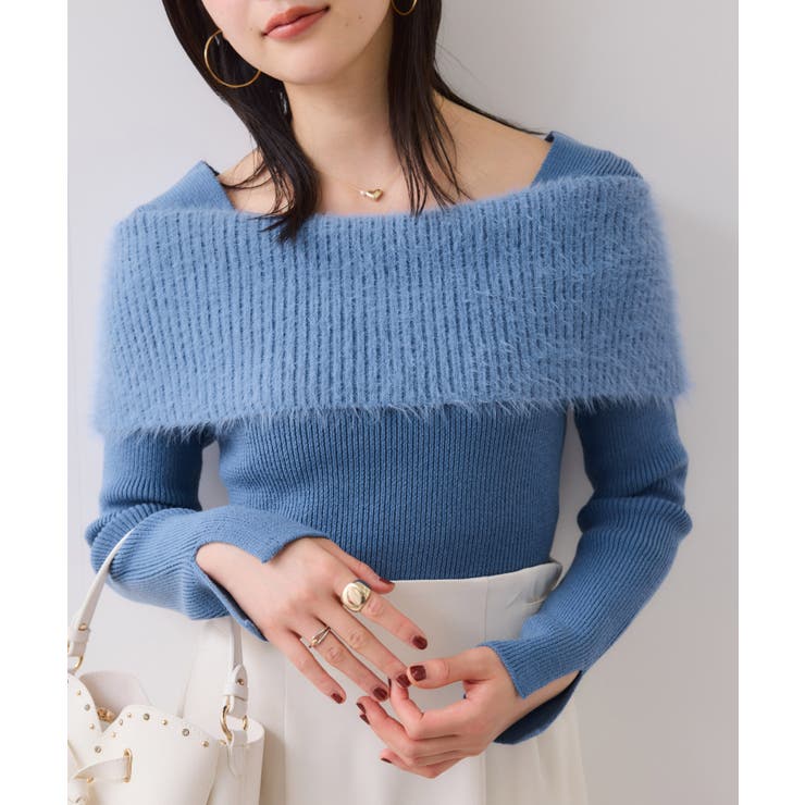 フェザーヤーンオフショルもちもちリブニット/イージーケア | VIS  | 詳細画像16 