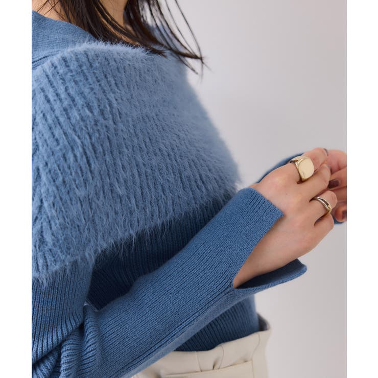 フェザーヤーンオフショルもちもちリブニット/イージーケア | VIS  | 詳細画像19 