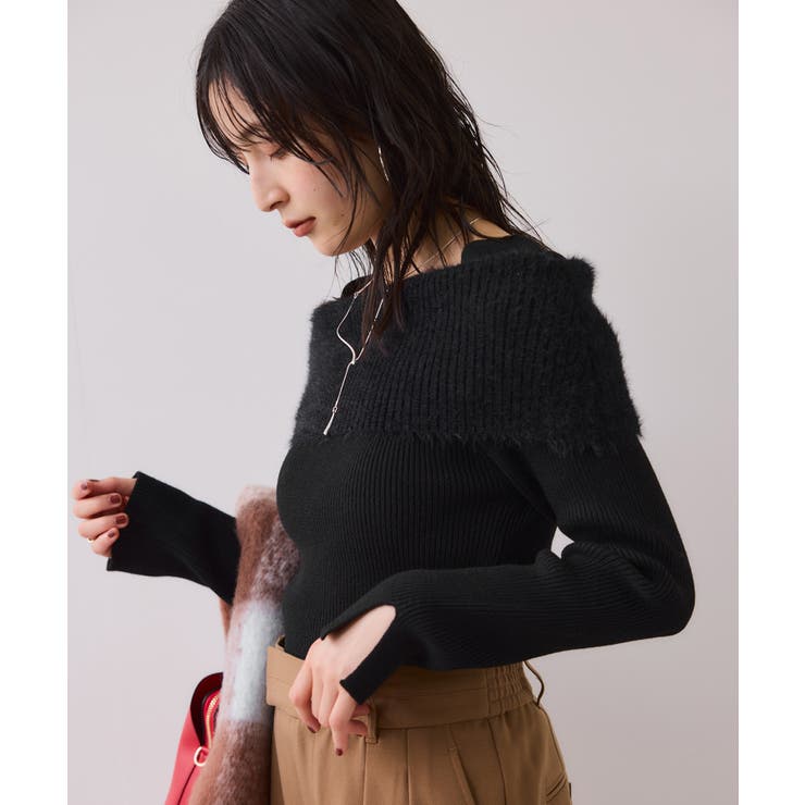 フェザーヤーンオフショルもちもちリブニット/イージーケア | VIS  | 詳細画像26 