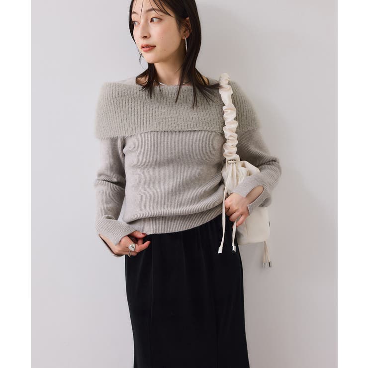 フェザーヤーンオフショルもちもちリブニット/イージーケア | VIS  | 詳細画像3 