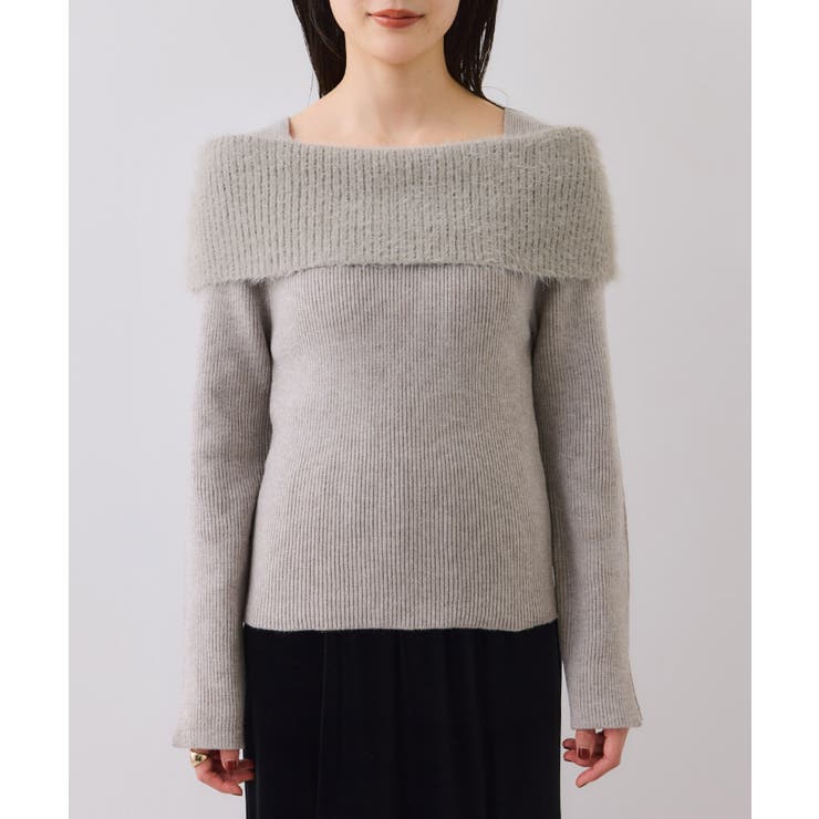 フェザーヤーンオフショルもちもちリブニット/イージーケア | VIS  | 詳細画像30 