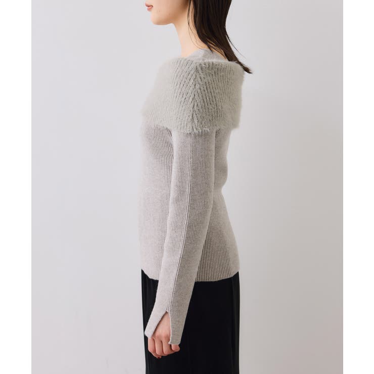 フェザーヤーンオフショルもちもちリブニット/イージーケア | VIS  | 詳細画像31 