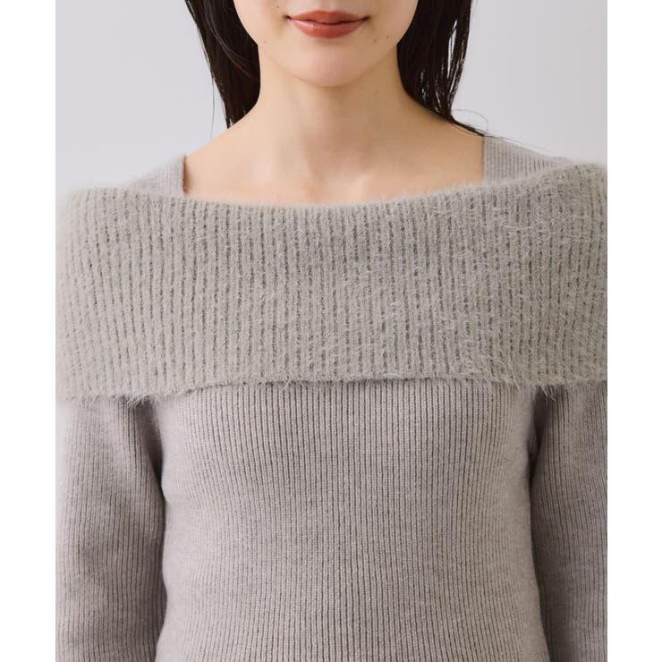 フェザーヤーンオフショルもちもちリブニット/イージーケア | VIS  | 詳細画像33 