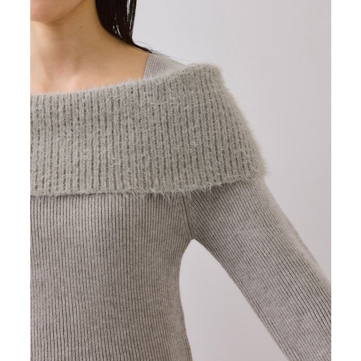 フェザーヤーンオフショルもちもちリブニット/イージーケア | VIS  | 詳細画像34 