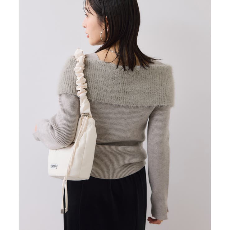 フェザーヤーンオフショルもちもちリブニット/イージーケア | VIS  | 詳細画像4 