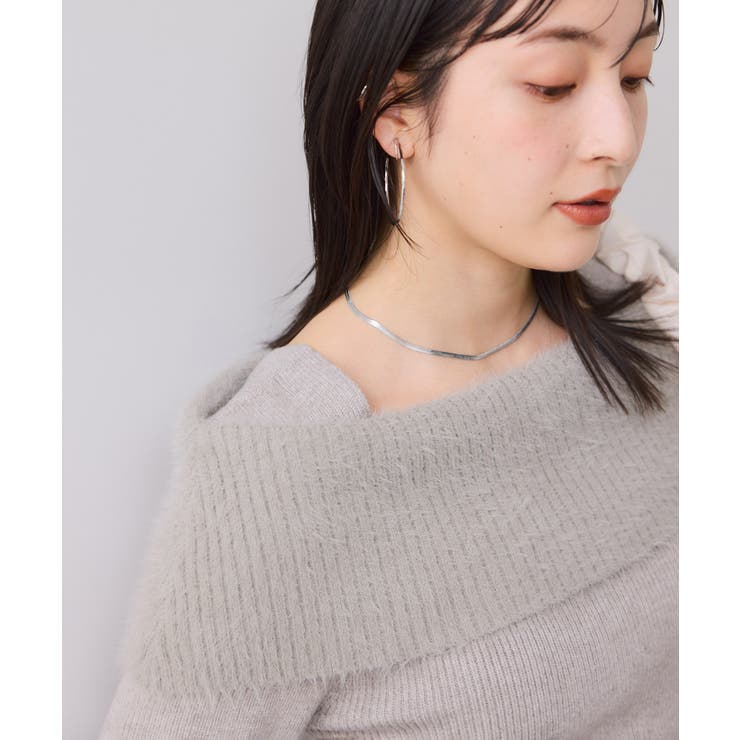 フェザーヤーンオフショルもちもちリブニット/イージーケア | VIS  | 詳細画像5 