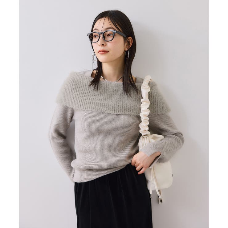 フェザーヤーンオフショルもちもちリブニット/イージーケア | VIS  | 詳細画像8 