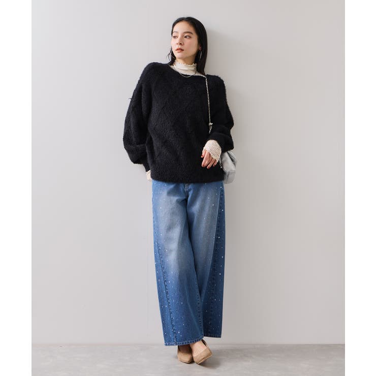 アーガイルフェザーニット/2WAY・イージーケア | VIS  | 詳細画像13 