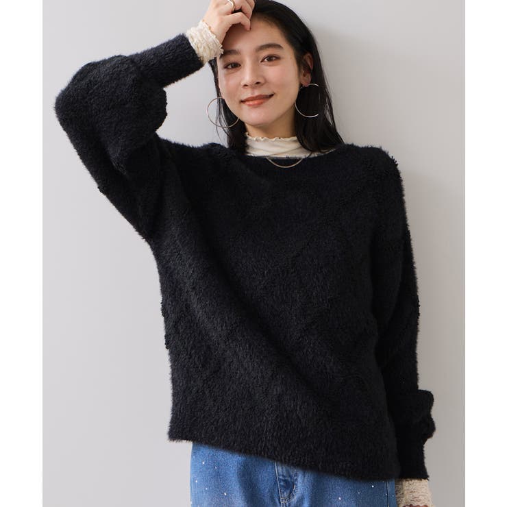 アーガイルフェザーニット/2WAY・イージーケア | VIS  | 詳細画像15 