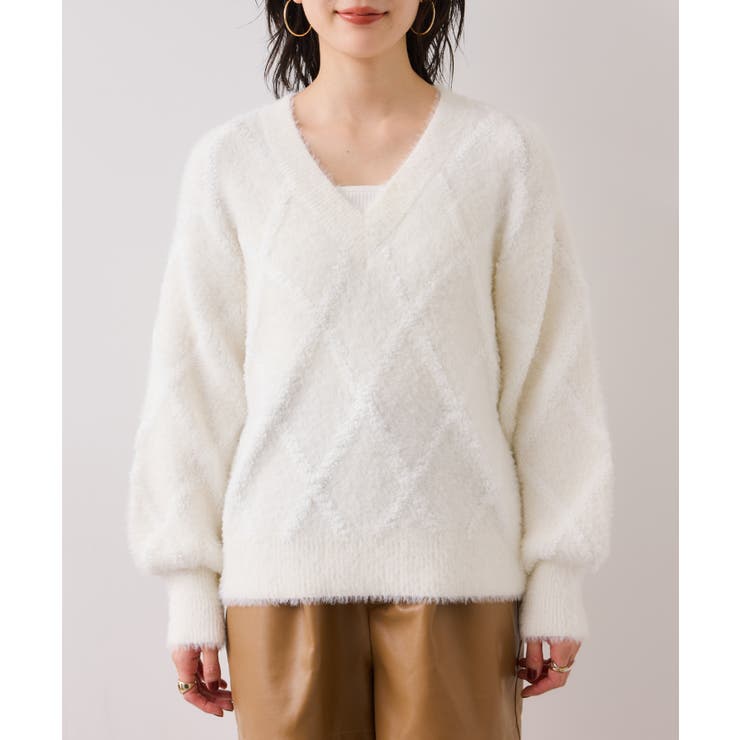 アーガイルフェザーニット/2WAY・イージーケア | VIS  | 詳細画像21 