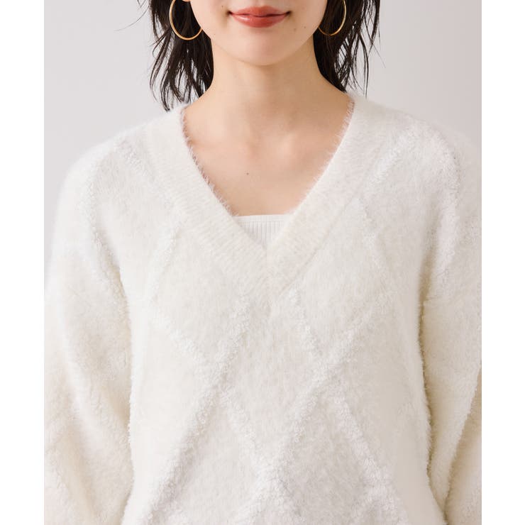 アーガイルフェザーニット/2WAY・イージーケア | VIS  | 詳細画像24 