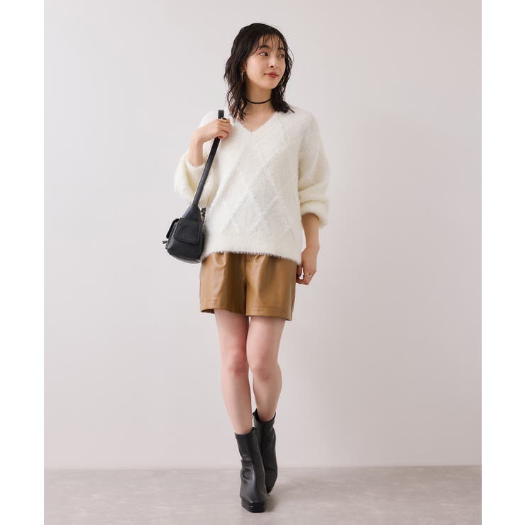 アーガイルフェザーニット/2WAY・イージーケア | VIS  | 詳細画像4 