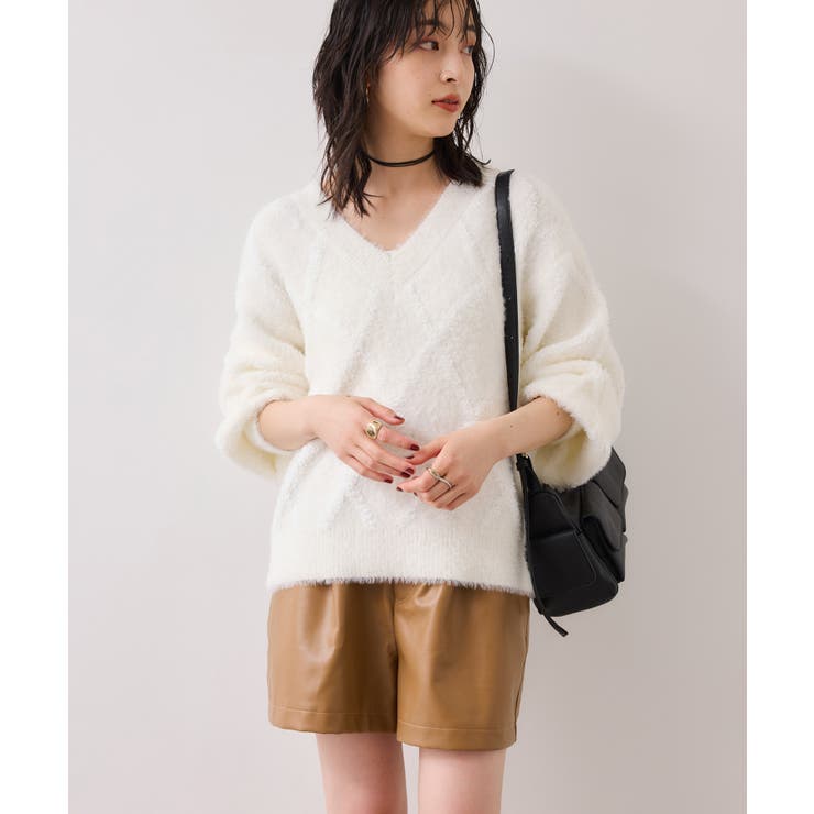 アーガイルフェザーニット/2WAY・イージーケア | VIS  | 詳細画像6 