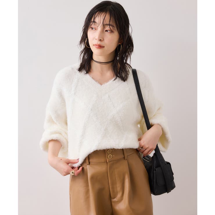 アーガイルフェザーニット/2WAY・イージーケア | VIS  | 詳細画像7 