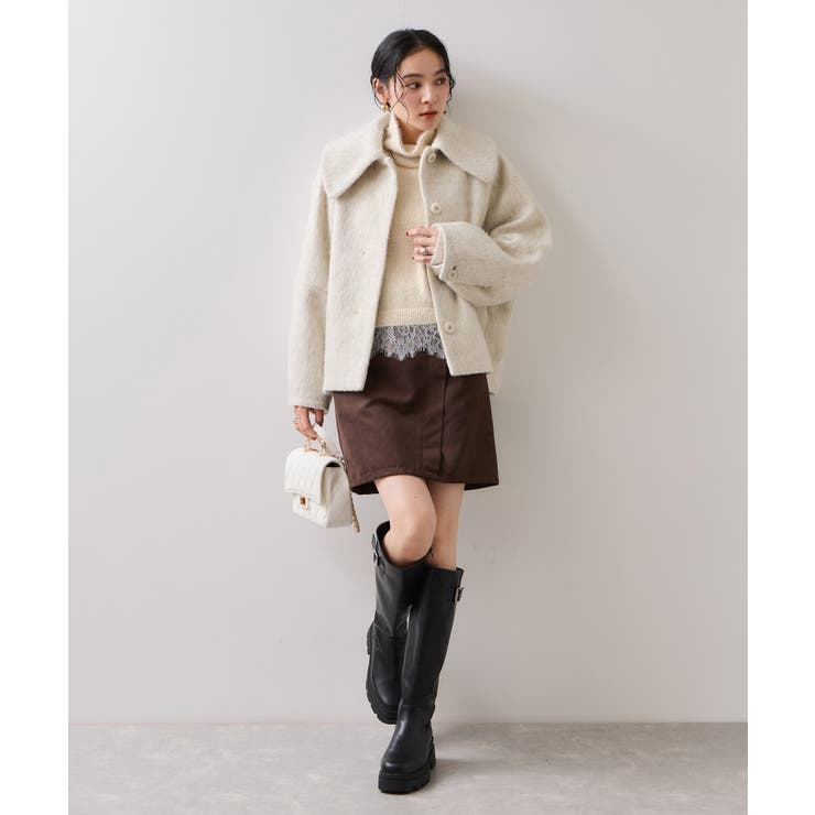 ラメフェザー裾レースハイネックニット | VIS  | 詳細画像20 