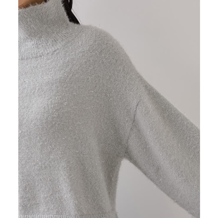 ラメフェザー裾レースハイネックニット | VIS  | 詳細画像29 