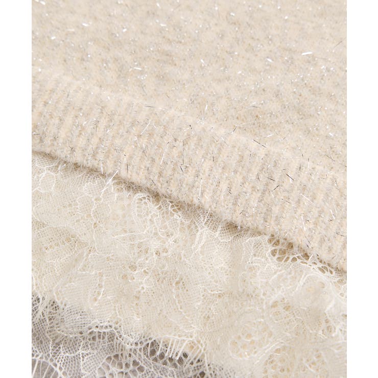 ラメフェザー裾レースハイネックニット | VIS  | 詳細画像34 