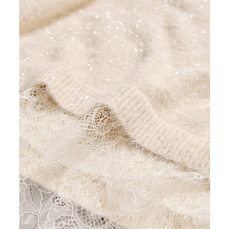 ラメフェザー裾レースハイネックニット | VIS  | 詳細画像35 