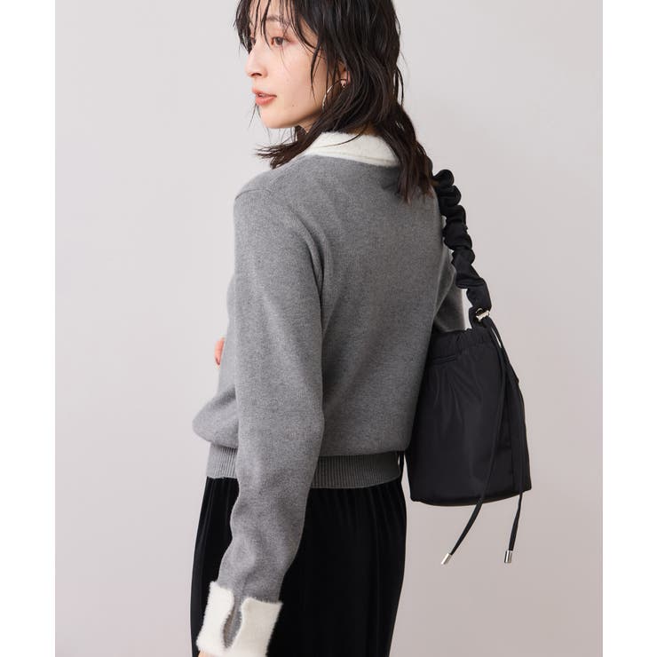 ビジュー付きシャギーカラーニットトップス | VIS  | 詳細画像12 