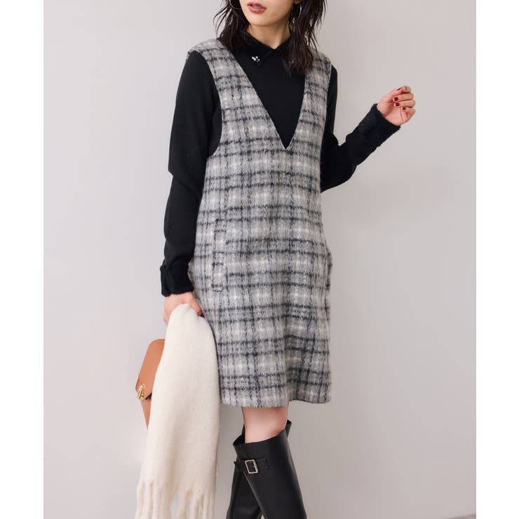 ビジュー付きシャギーカラーニットトップス | VIS  | 詳細画像21 