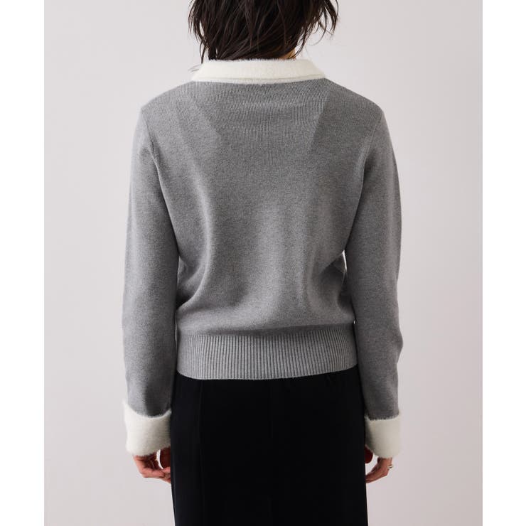 ビジュー付きシャギーカラーニットトップス | VIS  | 詳細画像26 