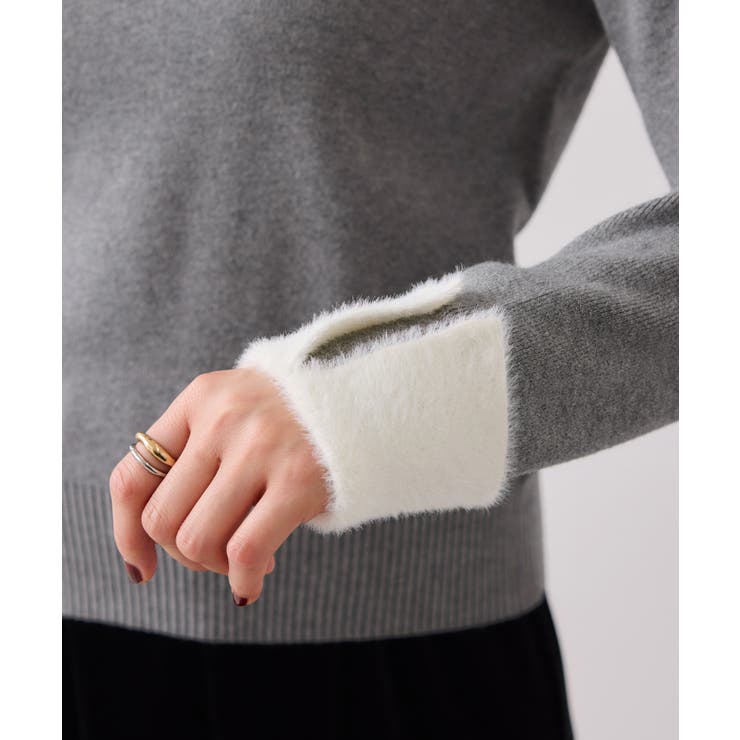 ビジュー付きシャギーカラーニットトップス | VIS  | 詳細画像30 