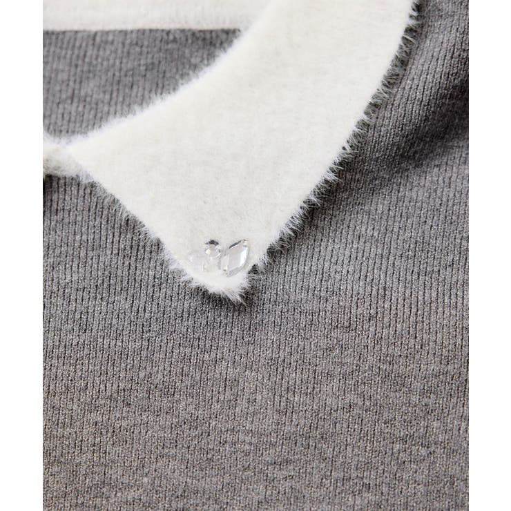 ビジュー付きシャギーカラーニットトップス | VIS  | 詳細画像31 