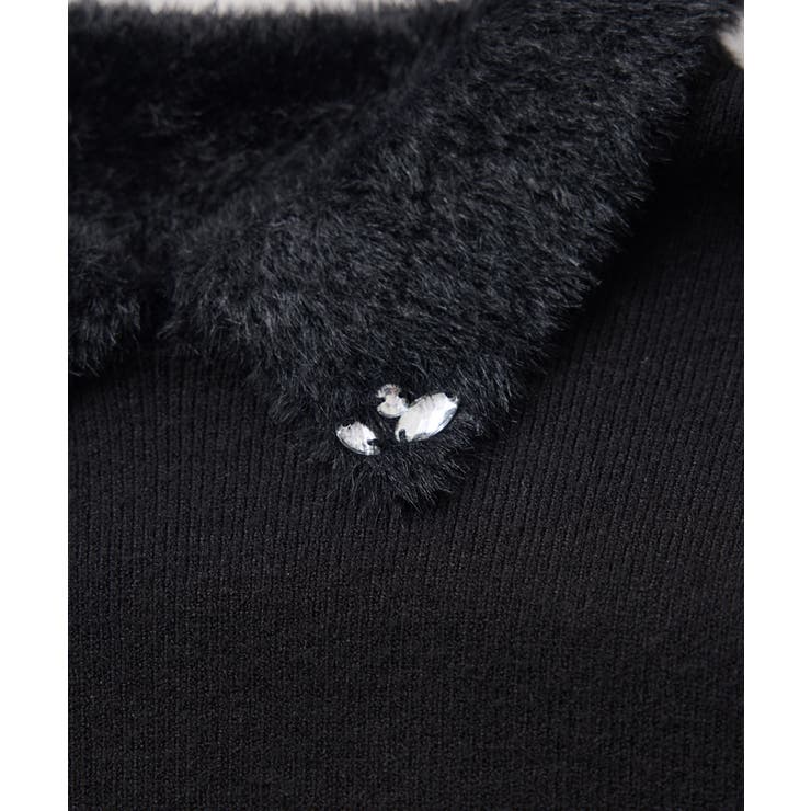 ビジュー付きシャギーカラーニットトップス | VIS  | 詳細画像32 