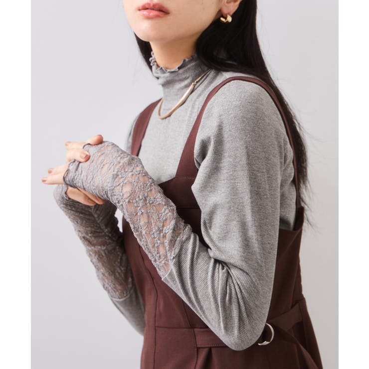 袖クシュクシュハイネックテレコインナープルオーバー/静電気防止・イージーケア | VIS  | 詳細画像12 