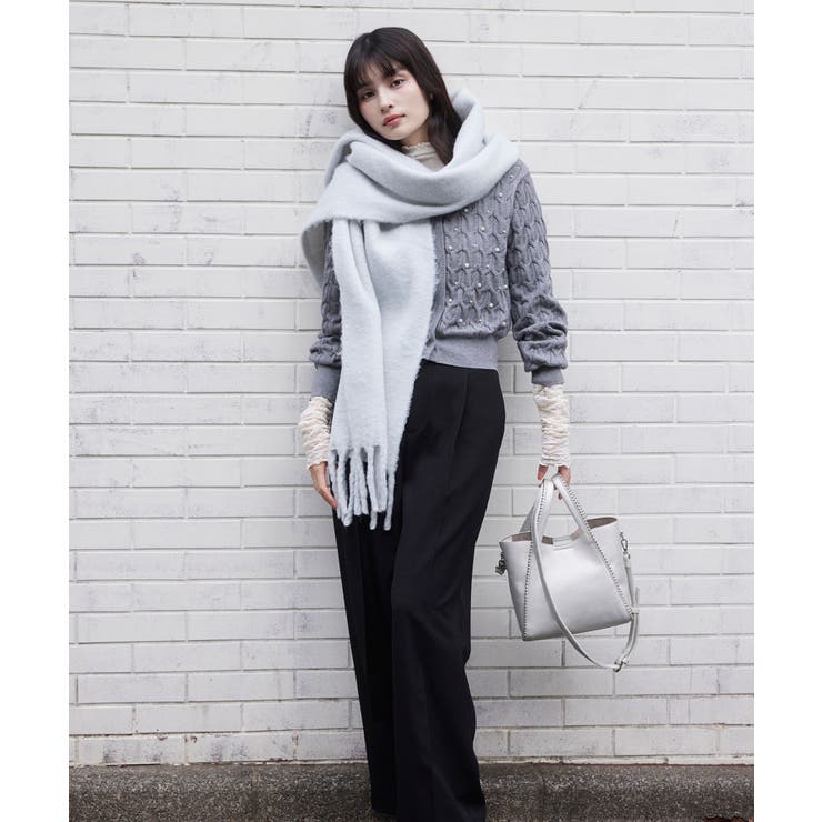 袖クシュクシュハイネックテレコインナープルオーバー/静電気防止・イージーケア | VIS  | 詳細画像17 