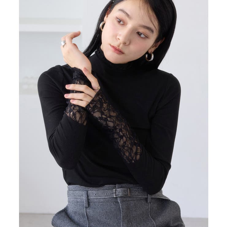 袖クシュクシュハイネックテレコインナープルオーバー/静電気防止・イージーケア | VIS  | 詳細画像18 