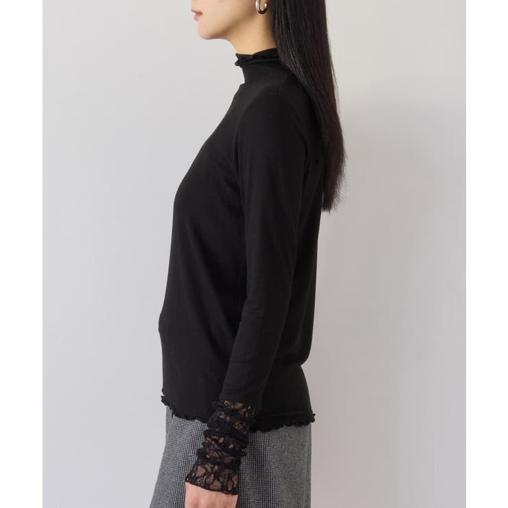 袖クシュクシュハイネックテレコインナープルオーバー/静電気防止・イージーケア | VIS  | 詳細画像21 