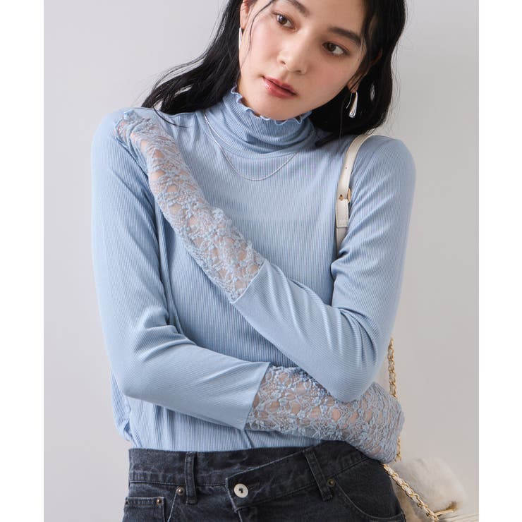 袖クシュクシュハイネックテレコインナープルオーバー/静電気防止・イージーケア | VIS  | 詳細画像4 