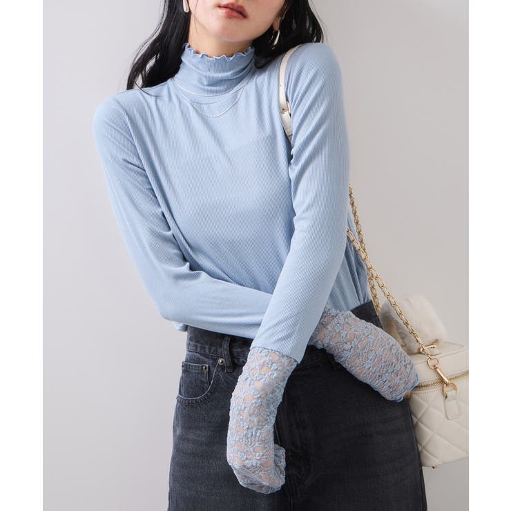 袖クシュクシュハイネックテレコインナープルオーバー/静電気防止・イージーケア | VIS  | 詳細画像6 