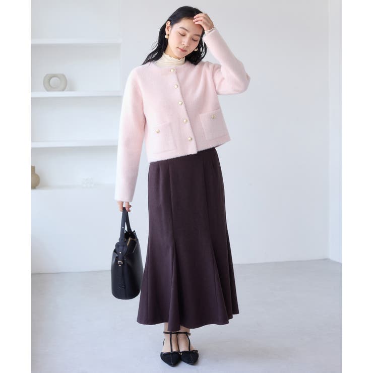 袖クシュクシュハイネックテレコインナープルオーバー/静電気防止・イージーケア | VIS  | 詳細画像7 