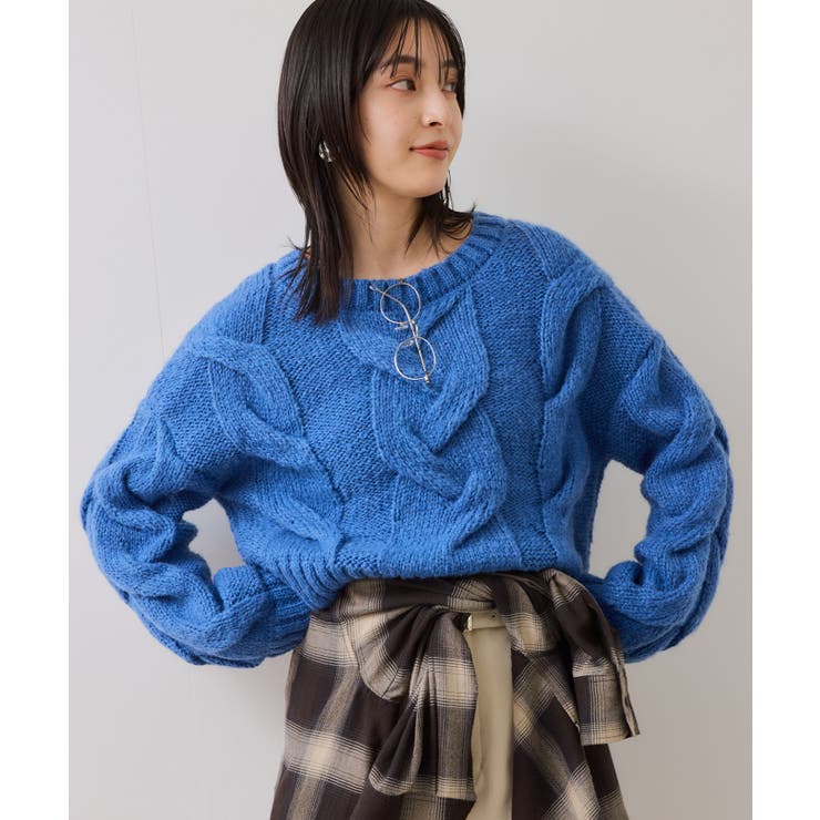 ブルー(44) | ケーブルコンパクトニット | VIS 