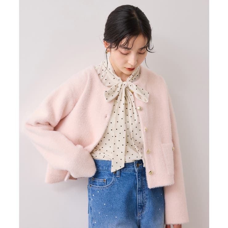 ベロアボウタイドットカットソー | VIS  | 詳細画像11 