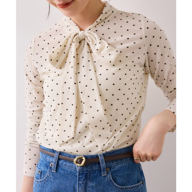 ベロアボウタイドットカットソー | VIS  | 詳細画像13 